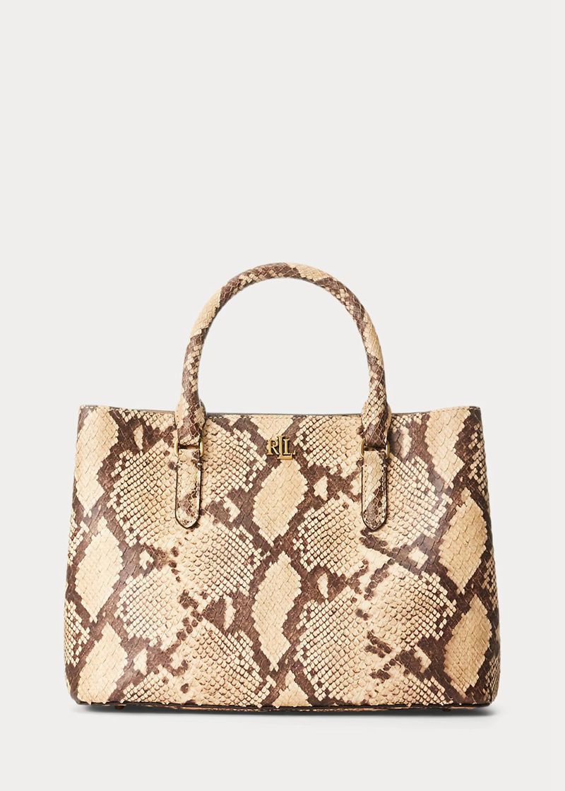 Bolso Lauren Mujer Faux-Snakeskin Medium Marcy Satchel Chile Kaki BWLGT-2198